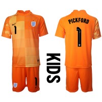 England Jordan Pickford #1 Goalkeeper Replica Away Minikit World Cup 2022 Short Sleeve (+ pants)